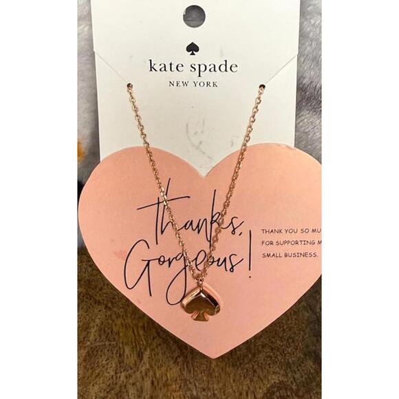 Kate Spade New York Rose Gold Spade Pendant Necklace  New on Card - Picture 3 of 3